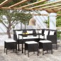 vidaXL 5-tlg. Sofagarnitur in L-Form mit Kissen Poly Rattan Schwarz vidaXL 5-tlg. Sofagarnitur in L-Form mit Kissen Poly Rattan Schwarz