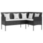 vidaXL 5-tlg. Sofagarnitur in L-Form mit Kissen Poly Rattan Schwarz vidaXL 5-tlg. Sofagarnitur in L-Form mit Kissen Poly Rattan Schwarz