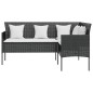 vidaXL 5-tlg. Sofagarnitur in L-Form mit Kissen Poly Rattan Schwarz vidaXL 5-tlg. Sofagarnitur in L-Form mit Kissen Poly Rattan Schwarz