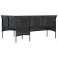 vidaXL 5-tlg. Sofagarnitur in L-Form mit Kissen Poly Rattan Schwarz vidaXL 5-tlg. Sofagarnitur in L-Form mit Kissen Poly Rattan Schwarz