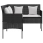 vidaXL 5-tlg. Sofagarnitur in L-Form mit Kissen Poly Rattan Schwarz vidaXL 5-tlg. Sofagarnitur in L-Form mit Kissen Poly Rattan Schwarz