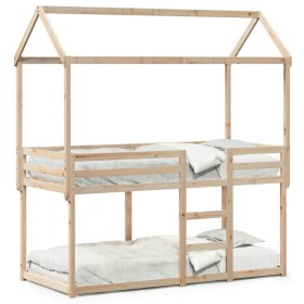 vidaXL Etagenbett mit Dach 80x200 cm Massivholz Kiefer