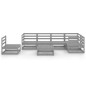 7-tlg. Garten-Lounge-Set Grau Kiefer Massivholz 7-tlg. Garten-Lounge-Set Grau Kiefer Massivholz