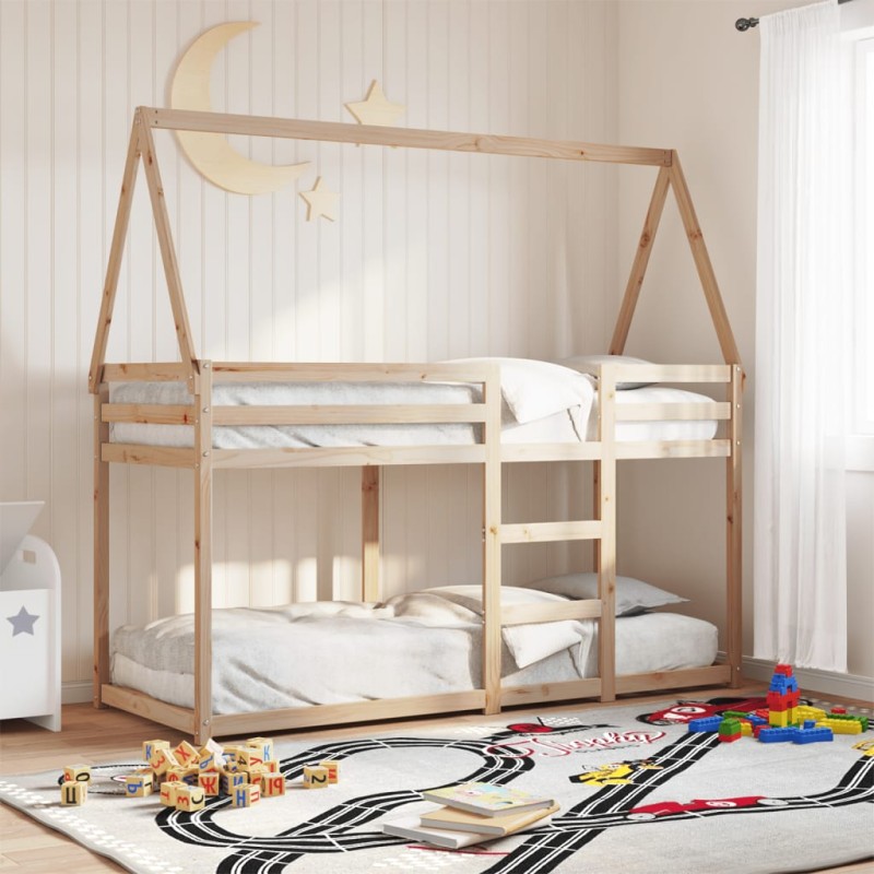 vidaXL Etagenbett ohne Matratze 90x200 cm Massivholz Kiefer vidaXL Etagenbett ohne Matratze 90x200 cm Massivholz Kiefer