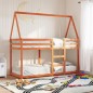 vidaXL Etagenbett mit Dach Wachsbraun 75x190 cm Massivholz Kiefer vidaXL Etagenbett mit Dach Wachsbraun 75x190 cm Massivholz Kiefer