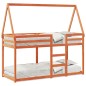 vidaXL Etagenbett mit Dach Wachsbraun 75x190 cm Massivholz Kiefer vidaXL Etagenbett mit Dach Wachsbraun 75x190 cm Massivholz Kiefer