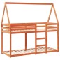 vidaXL Etagenbett mit Dach Wachsbraun 75x190 cm Massivholz Kiefer vidaXL Etagenbett mit Dach Wachsbraun 75x190 cm Massivholz Kiefer