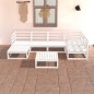 vidaXL 7-tlg. Garten-Lounge-Set Weiß Massivholz Kiefer vidaXL 7-tlg. Garten-Lounge-Set Weiß Massivholz Kiefer