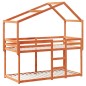vidaXL Etagenbett mit Dach Wachsbraun 75x190 cm Massivholz Kiefer vidaXL Etagenbett mit Dach Wachsbraun 75x190 cm Massivholz Kiefer