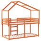 vidaXL Etagenbett mit Dach Wachsbraun 75x190 cm Massivholz Kiefer vidaXL Etagenbett mit Dach Wachsbraun 75x190 cm Massivholz Kiefer