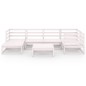 vidaXL 7-tlg. Garten-Lounge-Set Weiß Massivholz Kiefer vidaXL 7-tlg. Garten-Lounge-Set Weiß Massivholz Kiefer