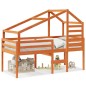 vidaXL Hochbett mit Dach Wachsbraun 80x200 cm Massivholz Kiefer vidaXL Hochbett mit Dach Wachsbraun 80x200 cm Massivholz Kiefer