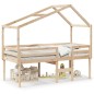vidaXL Hochbett mit Dach 90x190 cm Massivholz Kiefer vidaXL Hochbett mit Dach 90x190 cm Massivholz Kiefer