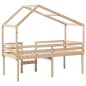 vidaXL Hochbett mit Dach 90x190 cm Massivholz Kiefer vidaXL Hochbett mit Dach 90x190 cm Massivholz Kiefer