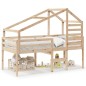 vidaXL Hochbett mit Dach 75x190 cm Massivholz Kiefer vidaXL Hochbett mit Dach 75x190 cm Massivholz Kiefer
