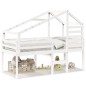 vidaXL Hochbett mit Dach Weiß 90x190 cm Massivholz Kiefer vidaXL Hochbett mit Dach Weiß 90x190 cm Massivholz Kiefer