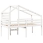 vidaXL Hochbett mit Dach Weiß 90x190 cm Massivholz Kiefer vidaXL Hochbett mit Dach Weiß 90x190 cm Massivholz Kiefer