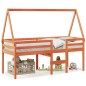 vidaXL Hochbett mit Dach Wachsbraun 90x190 cm Massivholz Kiefer vidaXL Hochbett mit Dach Wachsbraun 90x190 cm Massivholz Kiefer