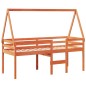 vidaXL Hochbett mit Dach Wachsbraun 90x190 cm Massivholz Kiefer vidaXL Hochbett mit Dach Wachsbraun 90x190 cm Massivholz Kiefer