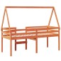 vidaXL Hochbett mit Dach Wachsbraun 90x190 cm Massivholz Kiefer vidaXL Hochbett mit Dach Wachsbraun 90x190 cm Massivholz Kiefer