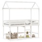 vidaXL Hochbett mit Leiter und Dach Weiß 90x190 cm Massivholz Kiefer vidaXL Hochbett mit Leiter und Dach Weiß 90x190 cm Massivholz Kiefer