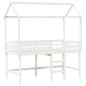 vidaXL Hochbett mit Leiter und Dach Weiß 90x190 cm Massivholz Kiefer vidaXL Hochbett mit Leiter und Dach Weiß 90x190 cm Massivholz Kiefer