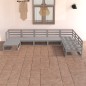 7-tlg. Garten-Lounge-Set Grau Kiefer Massivholz 7-tlg. Garten-Lounge-Set Grau Kiefer Massivholz