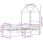 vidaXL Massivholzbett mit Dach 75x190 cm Kiefer vidaXL Massivholzbett mit Dach 75x190 cm Kiefer