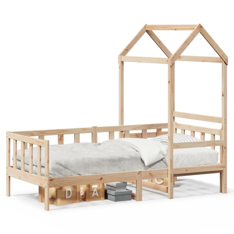 vidaXL Tagesbett mit Dach 90x200 cm Massivholz Kiefer vidaXL Tagesbett mit Dach 90x200 cm Massivholz Kiefer