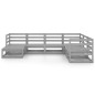 7-tlg. Garten-Lounge-Set Grau Kiefer Massivholz 7-tlg. Garten-Lounge-Set Grau Kiefer Massivholz