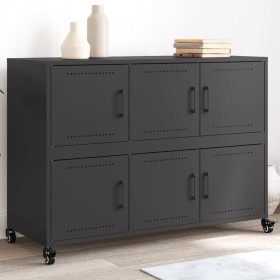 vidaXL Sideboard Schwarz 100,5x39x72 cm Kaltgewalzter Stahl
