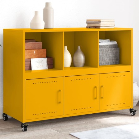 vidaXL Sideboard Senfgelb 100,5x39x72 cm Kaltgewalzter Stahl