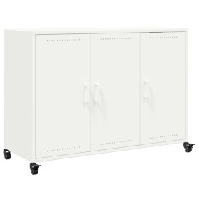 vidaXL Sideboard Weiß 100,5x39x72 cm Kaltgewalzter Stahl