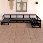 7-tlg. Garten-Lounge-Set Schwarz Massivholz Kiefer 7-tlg. Garten-Lounge-Set Schwarz Massivholz Kiefer