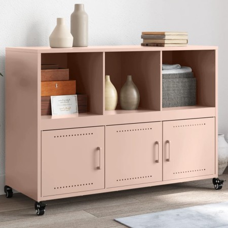 vidaXL Sideboard Rosa 100,5x39x72 cm Kaltgewalzter Stahl