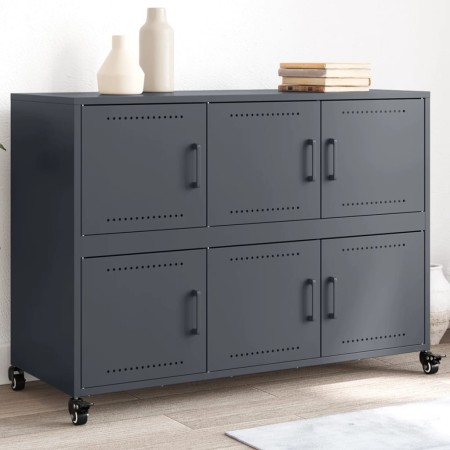 vidaXL Sideboard Anthrazit 100,5x39x72 cm Kaltgewalzter Stahl