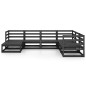 7-tlg. Garten-Lounge-Set Schwarz Massivholz Kiefer 7-tlg. Garten-Lounge-Set Schwarz Massivholz Kiefer