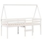 vidaXL Hochbett mit Dach Weiß 75x190 cm Massivholz Kiefer vidaXL Hochbett mit Dach Weiß 75x190 cm Massivholz Kiefer