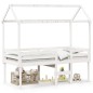 vidaXL Hochbett mit Dach Weiß 75x190 cm Massivholz Kiefer vidaXL Hochbett mit Dach Weiß 75x190 cm Massivholz Kiefer