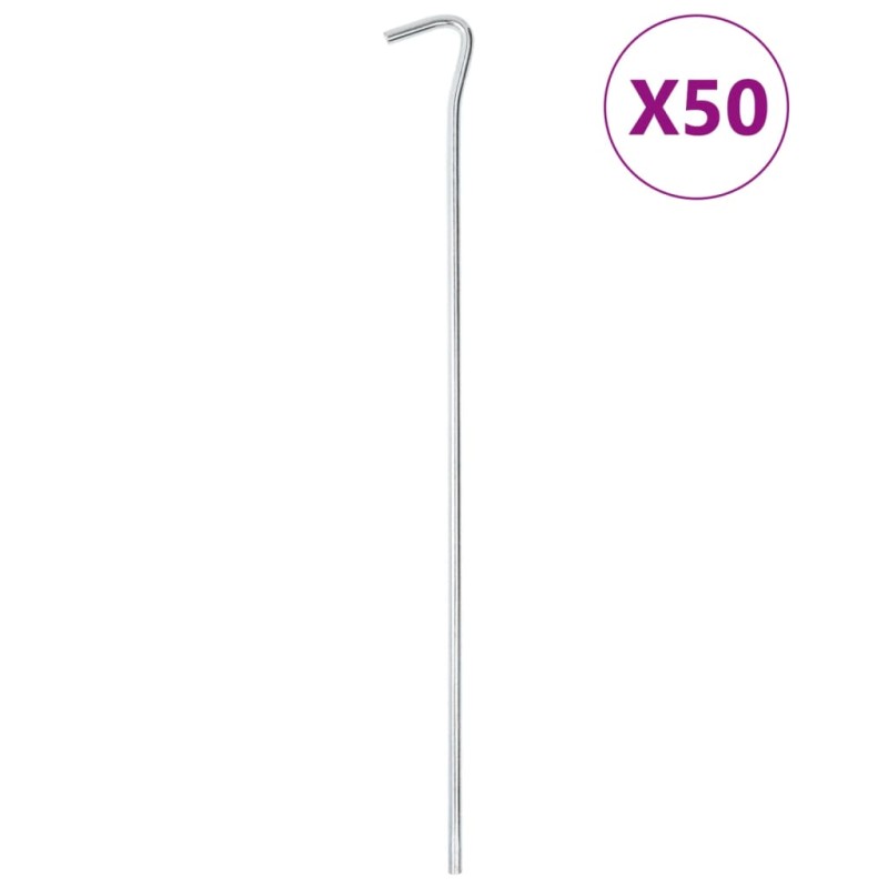 vidaXL Zeltheringe 50 Stk. 30 cm Ø7 mm Verzinkter Stahl vidaXL Zeltheringe 50 Stk. 30 cm Ø7 mm Verzinkter Stahl