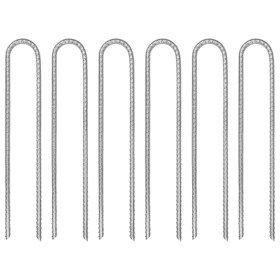 vidaXL Zeltheringe 6 Stk. U-Form 30 cm Ø7 mm Verzinkter Stahl