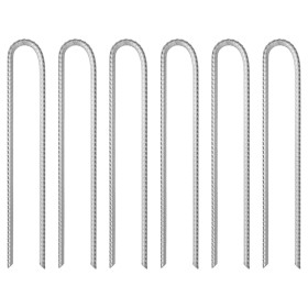 vidaXL Zeltheringe 6 Stk. U-Form 37 cm Ø10 mm Verzinkter Stahl