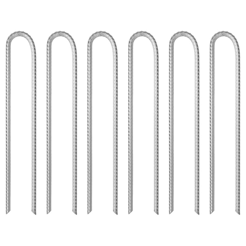 vidaXL Zeltheringe 6 Stk. U-Form 37 cm Ø10 mm Verzinkter Stahl vidaXL Zeltheringe 6 Stk. U-Form 37 cm Ø10 mm Verzinkter Stahl