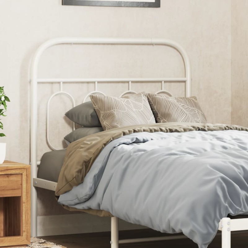 vidaXL Kopfteil Metall Weiß 90 cm
