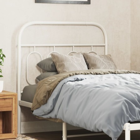 vidaXL Kopfteil Metall Weiß 90 cm