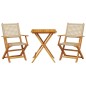 vidaXL 3-tlg. Bistro-Set Beige Poly Rattan und Massivholz vidaXL 3-tlg. Bistro-Set Beige Poly Rattan und Massivholz