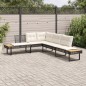 vidaXL Gartensofa in L-Form mit Kissen Schwarz Poly Rattan und Akazie vidaXL Gartensofa in L-Form mit Kissen Schwarz Poly Rattan und Akazie