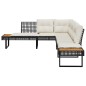 vidaXL Gartensofa in L-Form mit Kissen Schwarz Poly Rattan und Akazie vidaXL Gartensofa in L-Form mit Kissen Schwarz Poly Rattan und Akazie