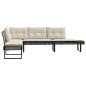 vidaXL Gartensofa in L-Form mit Kissen Schwarz Poly Rattan und Akazie vidaXL Gartensofa in L-Form mit Kissen Schwarz Poly Rattan und Akazie