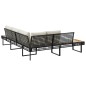vidaXL Gartensofa in L-Form mit Kissen Schwarz Poly Rattan und Akazie vidaXL Gartensofa in L-Form mit Kissen Schwarz Poly Rattan und Akazie